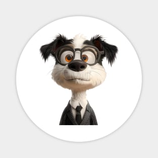 Confused Cute Dog With Big Eyes And Glasses On It Magnet